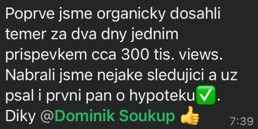 Výsledek klienta